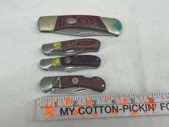 (4) Pocket Knives with Wood Handles