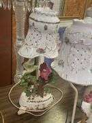 (4) Porcelain Hummingbird Accent Lamps, Works