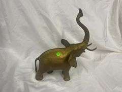 Detailed Brass Elephant Sculpture