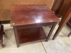 Small Mahogany Side Table with Shelf