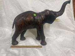 Decorative Leather Elephant Figure
