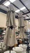 Set of Three Patio Umbrellas with Stands