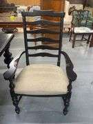 Dining Table with Six Ladder-Back Chairs and Two Leaves