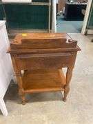 Wooden Nightstand with Drawer and Shelf
