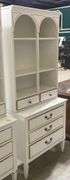 White Dixie Furniture Hutch with Drawers and Shelves