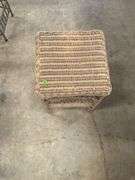 Wicker End Table with Shelf