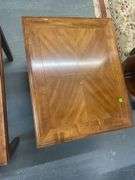Wood Side Table with Parquetry Top