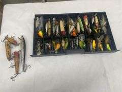 Large Collection of Fishing Lures in Tray
