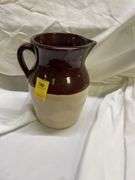 Two-Tone Stoneware Pitcher with Handle