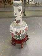 Decorative Porcelain Vase and Stand