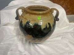 Earthenware Pottery Vessel with Handles