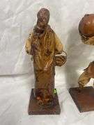 Pair of Folk Art Paper Mache Figures