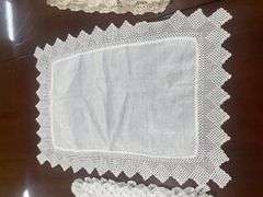 Assorted Handmade Doilies and Table Linens