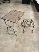 Metal Mesh Patio Table & Plant Stand