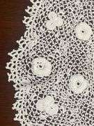 Floral Tablecloth with Crochet Collars