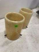 Pair of Alabaster Candle Holders