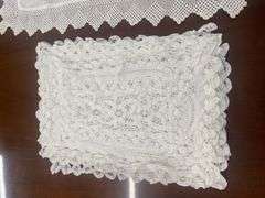 Assorted Handmade Doilies and Table Linens