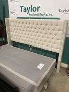 King Upholstered Headboard with Base and Frame