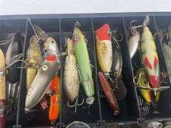 Large Collection of Fishing Lures in Tray