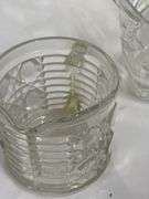 Assorted Glass Creamers and Decorated Tumbler