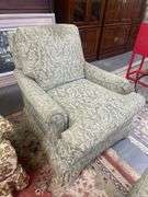 Upholstered Chair with Ottoman