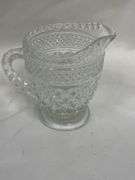 Assorted Glass Creamers and Decorated Tumbler