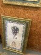Pair of Framed Floral Topiary Prints