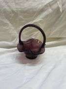 Fenton Amethyst Glass Basket with Handle