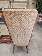 Upholstered Wingback Armchair with Tall Back