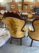 Pair of High Back Velvet Victorian Chairs
