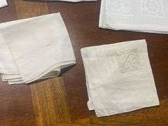 Collection of Assorted Cloth Napkins and Handkerchief