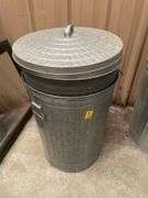 (2) Galvanized Metal Trash Cans