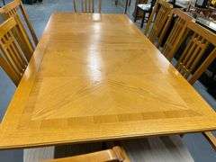 Oak Dining Table with (8) Chairs