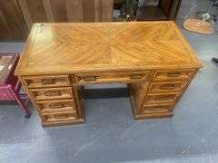Wood Desk with Drawers