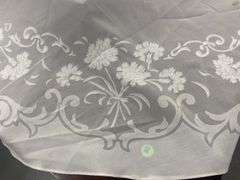 Floral Tablecloth with Crochet Collars