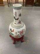 Decorative Porcelain Vase and Stand