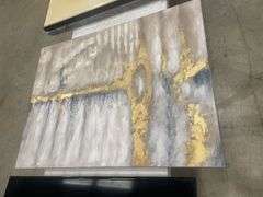 Abstract Painting with Gold Accent