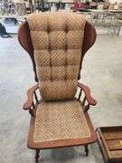 Upholstered Wingback Armchair with Tall Back