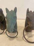 Group of 3 Horse Head Hitching Posts