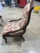 Elegant Upholstered Accent Chair with Floral Pattern