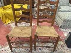 (2) Wooden Ladder Back Chairs