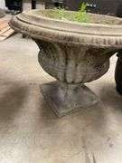 Pair of Decorative Concrete Garden Urns