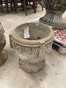 Pair of Concrete Outdoor Garden Urns