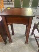 Dark Wood Side Table with Drawer