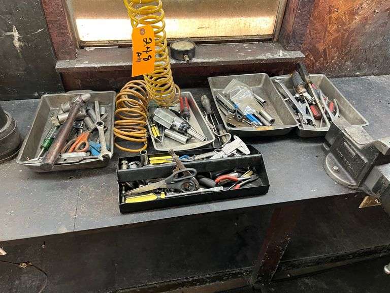 (5) Metal Trays with Contents