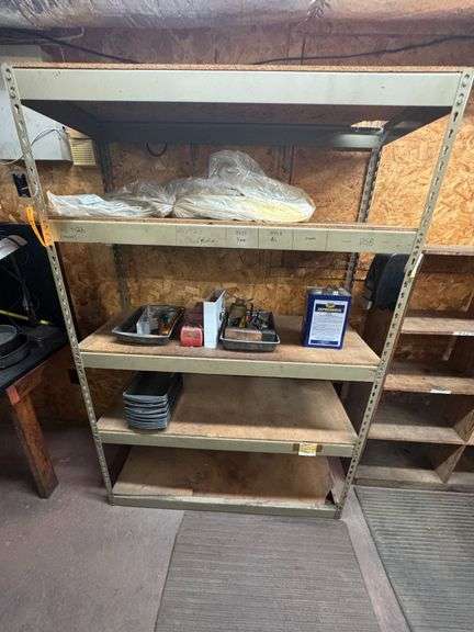 5-Shelf Metal Rack & Contents