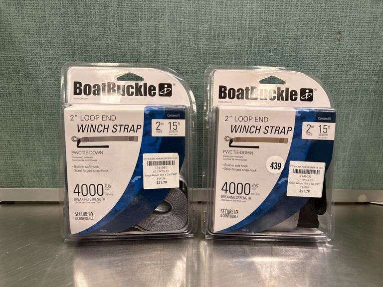 (2) Boat Buckle Winch Straps
