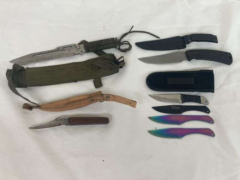 Collection of Knives - Fixed Blade, Throwing Knives, and More