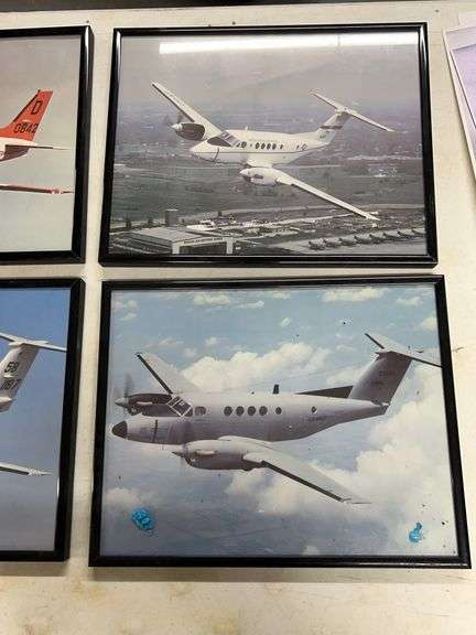 (4) Framed Airplane Pictures