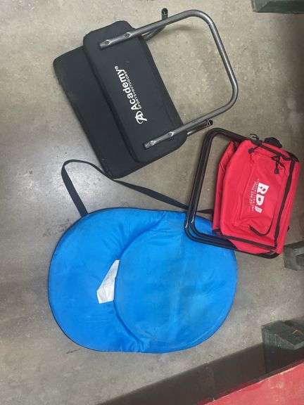 (2) Stadium Seats and (1) Folding Stool